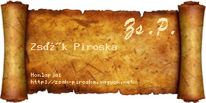 Zsák Piroska névjegykártya